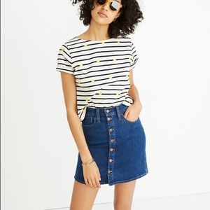 MADEWELL button front denim mini skirt sz 30
